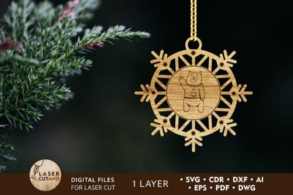 Christmas Bear Decorative Ornament: Laser Cutting Ornaments Review
