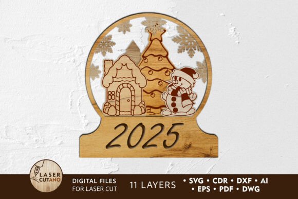 Christmas Decorative Ball with Snowman: Laser Cutting for Winter Amp