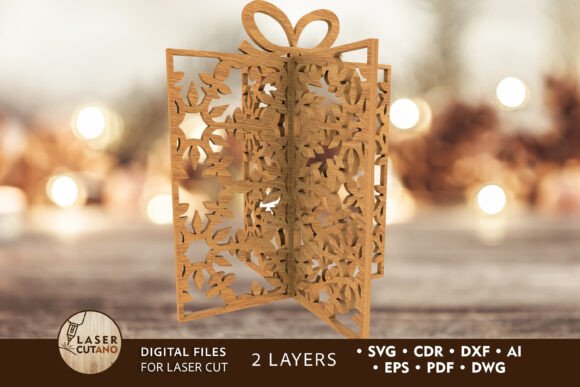 Christmas Gift 3D Model Cut Template for Laser Cutting Ornaments