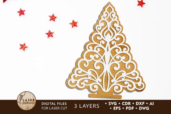 Christmas Tree Ornamented Stand Cut File Review