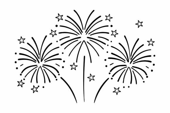 Colorful Fireworks Display Celebration Graphics and Decorative Elements