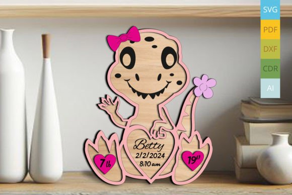 Dino Baby Announcement Board Newborn SVG: Laser Cutting Signs Review