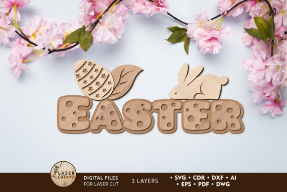 Easter Decoration Laser Cut Template for Spring Amp