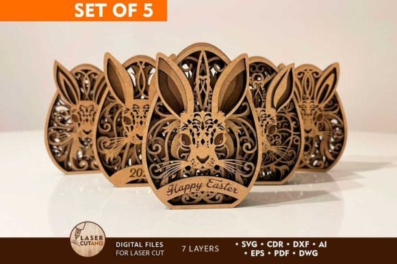 Easter Decorative Eggs Bundle for Laser Cutting & Spring Amp