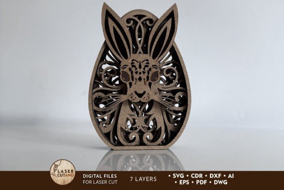 Easter Egg with Rabbit, Home Decoration: Laser Cutting & Spring Amp