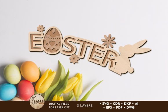 Easter Laser Cut Decorative Panel for Spring Amp