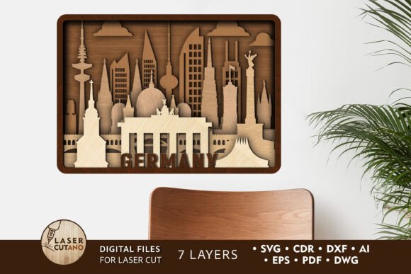 Germany Decorative Wall Panel Template for Laser Cutting and Wall Decor