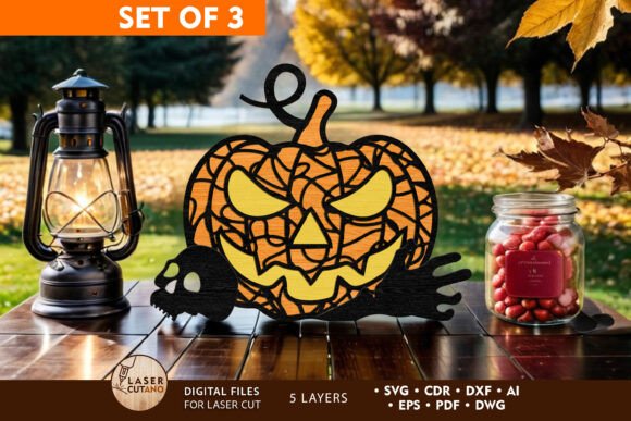 Halloween Pumpkin Bundle Cut Templates: Laser Cutting and Autumn Amp
