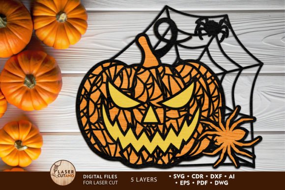 Halloween Pumpkin with Spiderweb