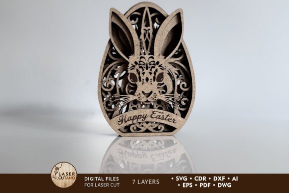 Happy Easter Egg, Decorative Cut File for Spring Amp Laser Cutting