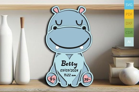 Hippo Baby Birth Announcement Sign Laser Cutting Review
