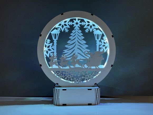 LED Light Christmas Decoration with Santa: Laser Cutting & Winter Amp Review