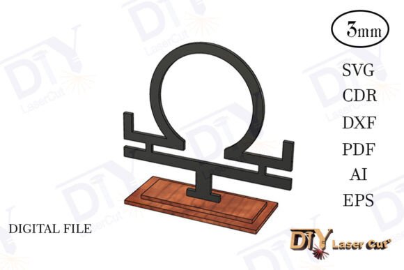 Libra Zodiac Signs with Stand Svg for Laser Cutting Ornaments