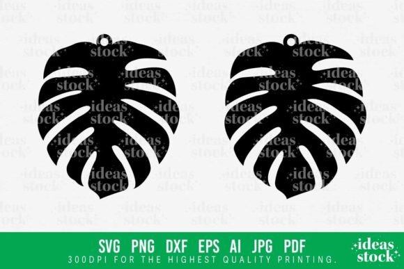 Monstera Earring Display Template. SVG. Graphics and Crafts Review
