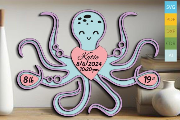 Octopus Baby Birth Announcement Sign SVG: Laser Cutting Signs Review