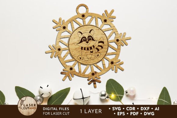 Racoon Christmas Tree Decor Ornament: Laser Cutting & Winter Amp Review