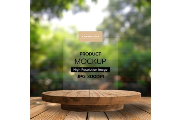 Round Wood Platter Display Stand Mockup Graphics and Backgrounds Review