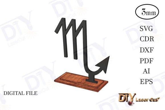 Scorpio Zodiac Signs with Stand Svg for Laser Cutting Ornaments